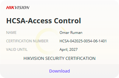 Certificado Hikvision de Trixiti Informática - Access Control