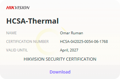 Certificado Hikvision de Trixiti Informática - Thermal Cameras