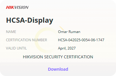 Certificado Hikvision de Trixiti Informática - Display