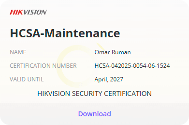 Certificado Hikvision de Trixiti Informática - Maintenance