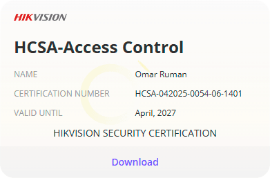 Certificado Hikvision de Trixiti Informática - Access Control