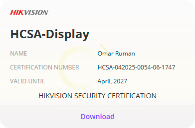 Certificado Hikvision de Trixiti Informática - Display