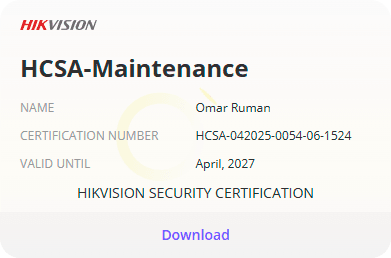 Certificado Hikvision de Trixiti Informática - Maintenance