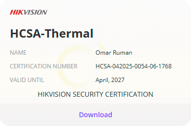 Certificado Hikvision de Trixiti Informática - Thermal Cameras